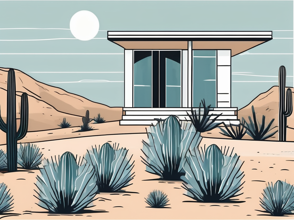 A Desert Landscape With A Symbolic Representation Of A House